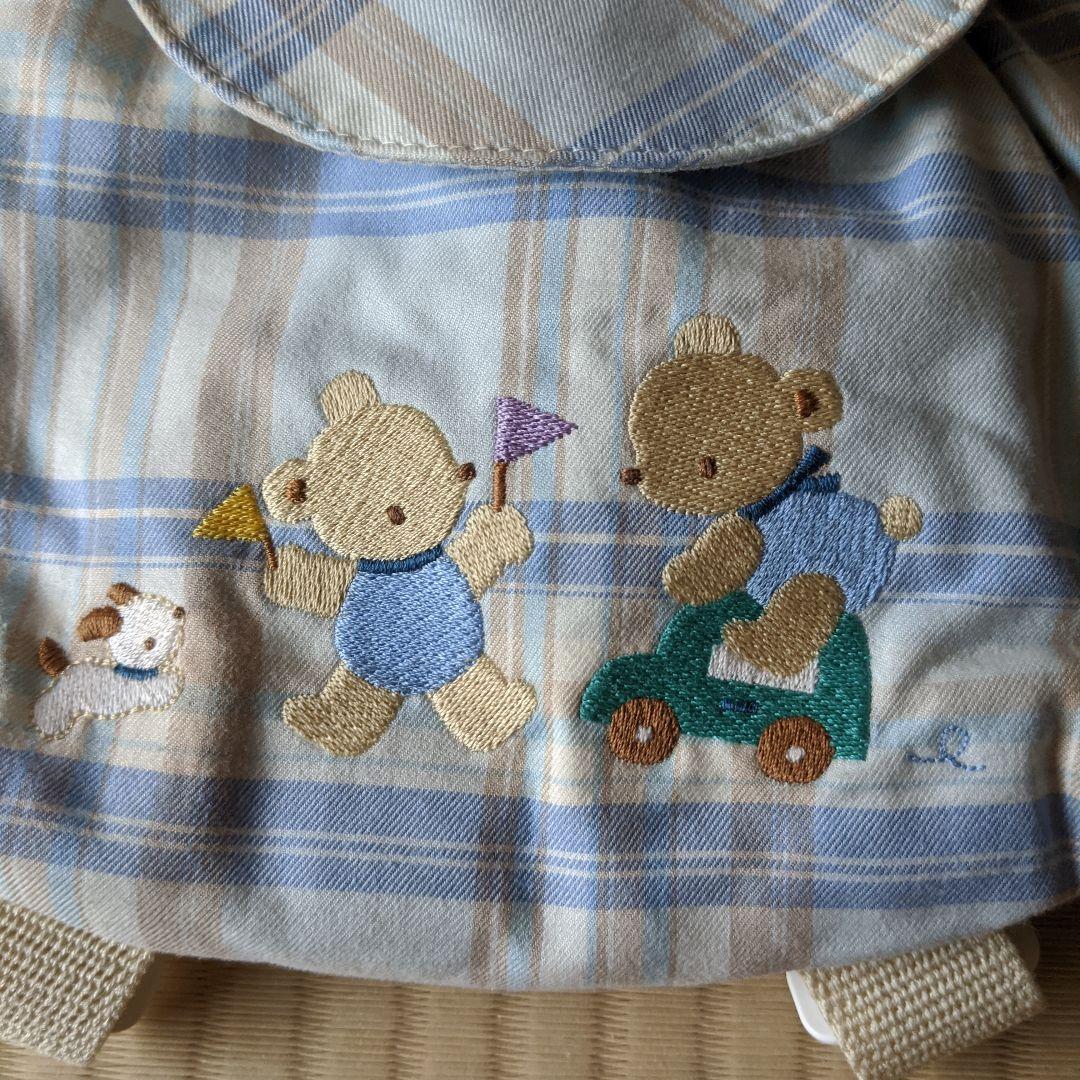 familiar ファミリア クマと犬の刺繍ベビーリュック ベアー チェック