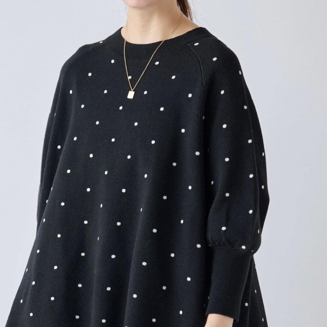 ビアズリー チュチュキャミニット ドット柄 Aライン ラグランスリーブ