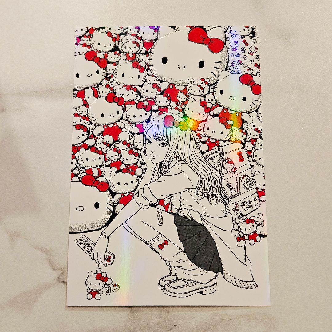 伊藤潤二×サンリオキャラクターズ 富江 ポストカード 特典 キティ