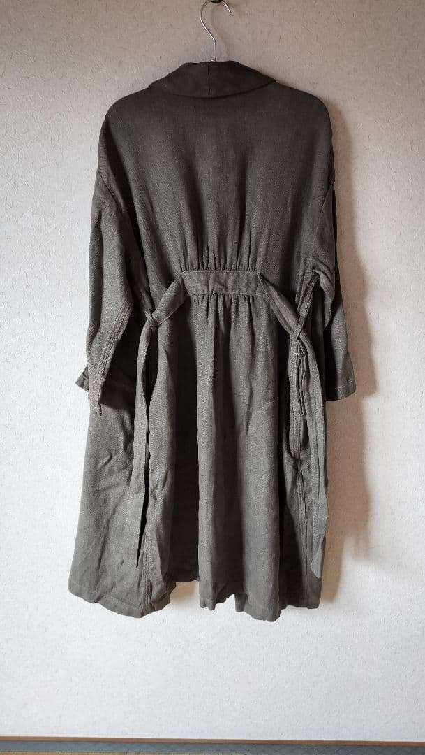 マキマロ ヘリンボーンローブコート ベルト付き