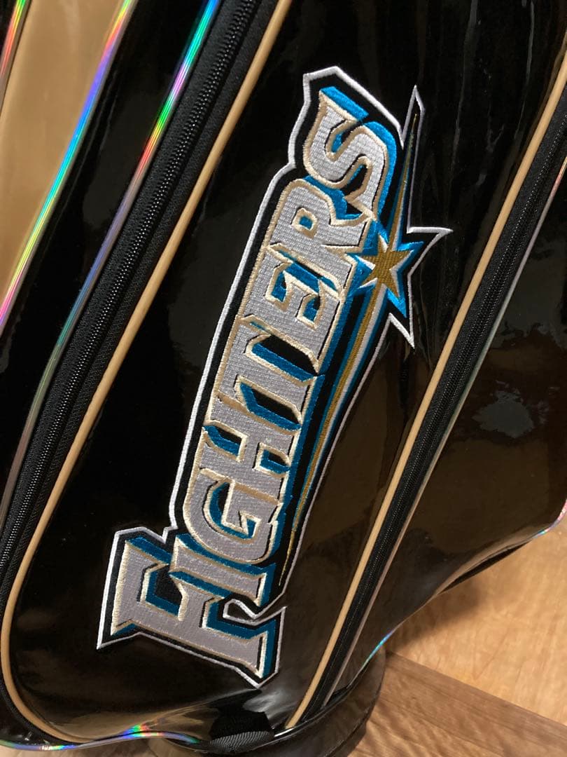 《希少美品》北海道ニッポンハムファイターズキャディーバッグ　ブラックエナメル