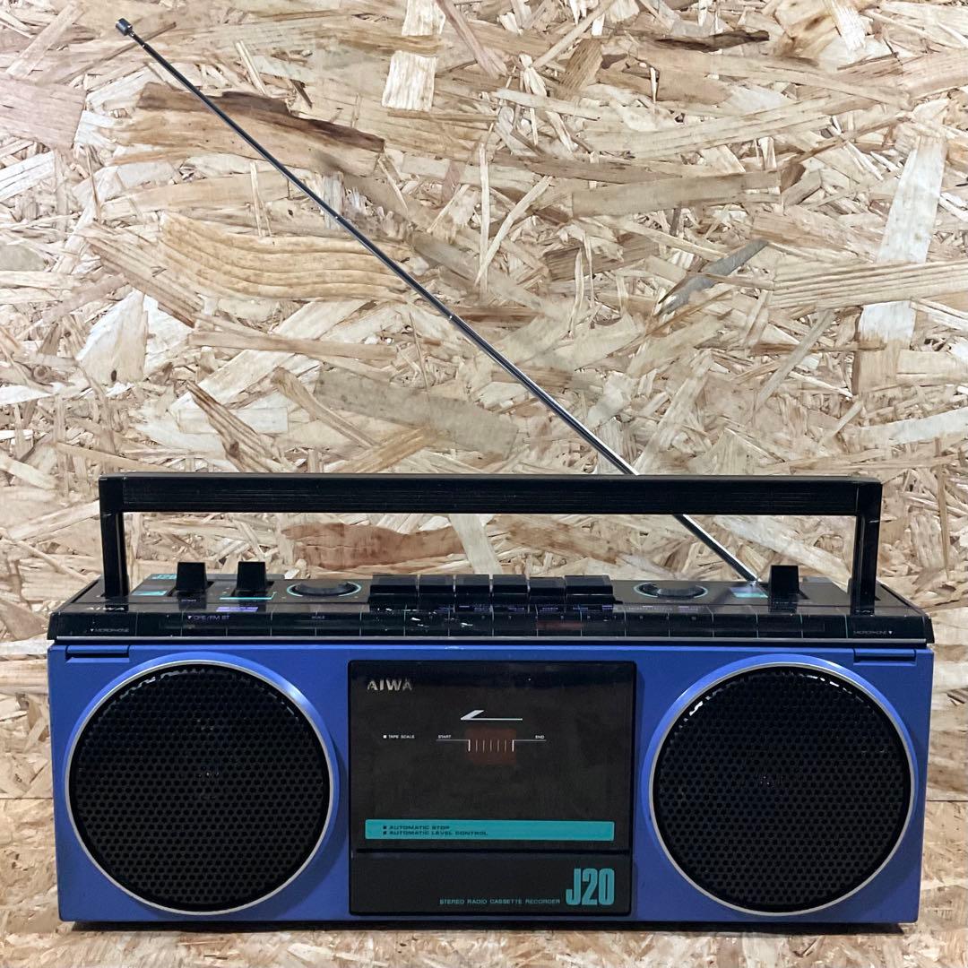 AIWA CS-J20 青 ／ラジカセ レトロ ジャンク ／ラジオ受信OK - メルカリ