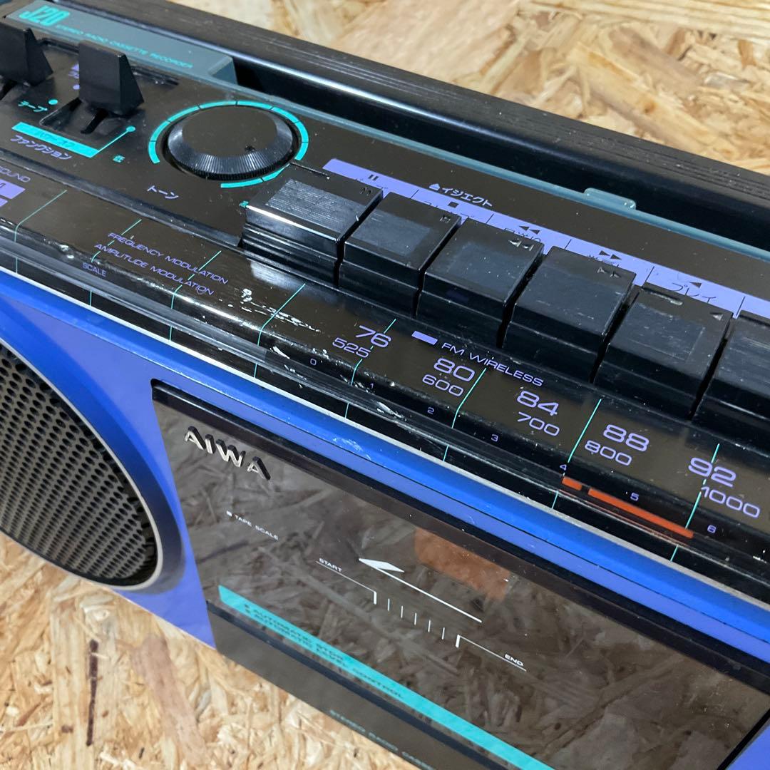 AIWA CS-J20 青 ／ラジカセ レトロ ジャンク ／ラジオ受信OK - メルカリ