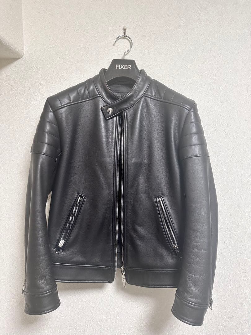 美品 ✨FIXERの名作シングルライダース「F2」 サイズ46 F2 バイカラーシングルライダース カウレザー ブラック×ホワイト