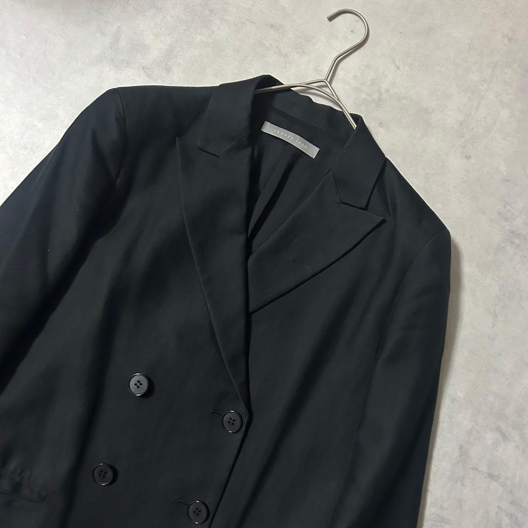 セオリーリュクス スーツ セットアップ ワイドパンツ ダブル 黒