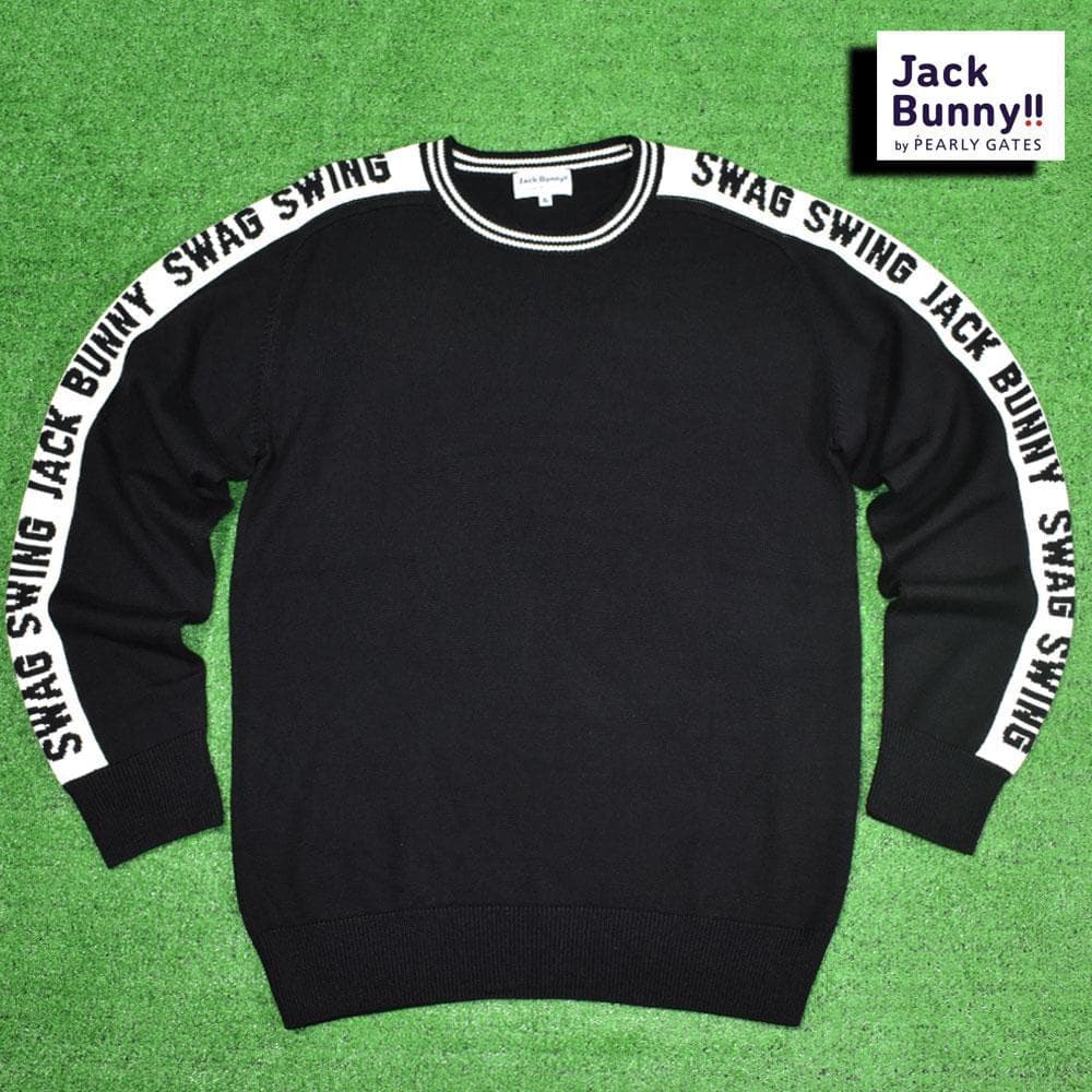 Jack Bunny!!/ジャックバニー クルーセーター【ブラック/6】美品！ Jack Bunny!!（ジャックバニー） ジャック バニー レディース ゴルフ