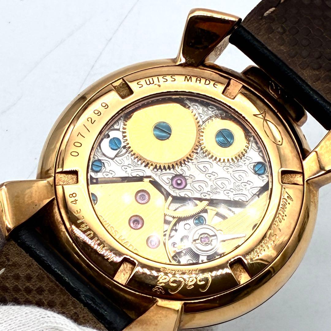 極美品 ガガミラノ マヌアーレ48 チェス 限定299本 7番 ゴールド 稼動