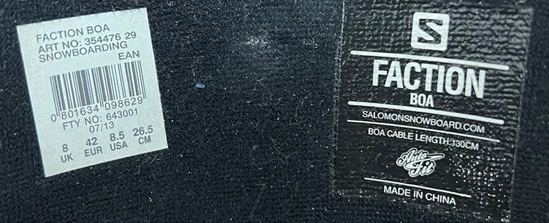 【即日発送】SALOMON サロモン スノボFACTION BOA 26.5cm