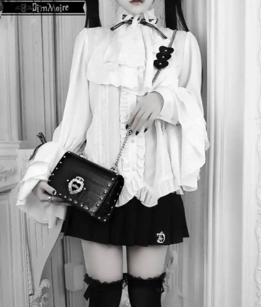 完売 DimMoire ディムモアール おめかし 2way ブラウス 白ホワイト