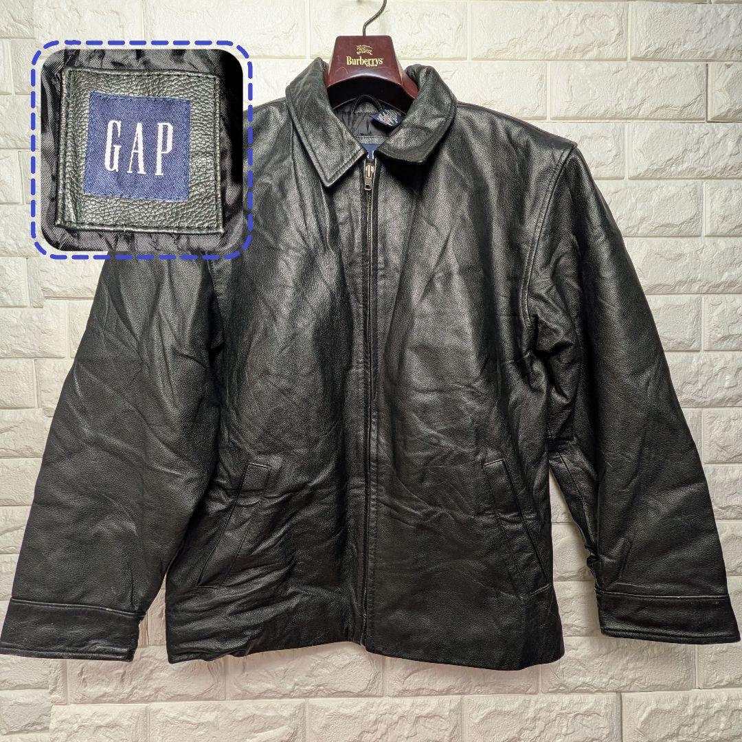 さ*と様 90s OLD GAP ギャップ レザージャケット XL/TG ブラッ さ*と様 90s OLD GAP ギャップ レザージャケット XL/TG ブラッ - メルカリ