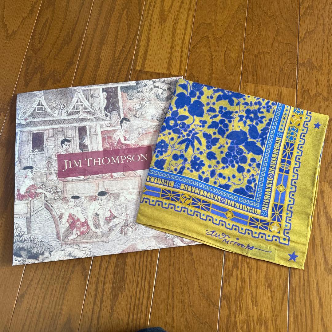【新品】【レア】JIM THOMPSON スカーフ　ななつ星in九州グッズ イヌイエディションズ スカーフ シルク×コットン アニマル柄