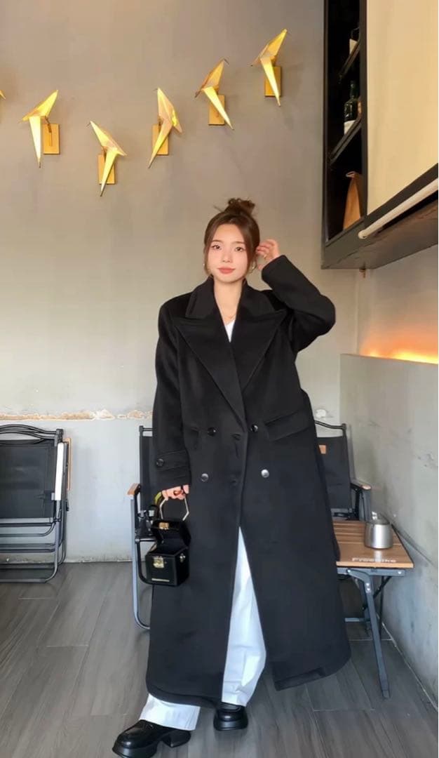 APOZI Collection ダブルスーパーロングコート ブラック - メルカリ