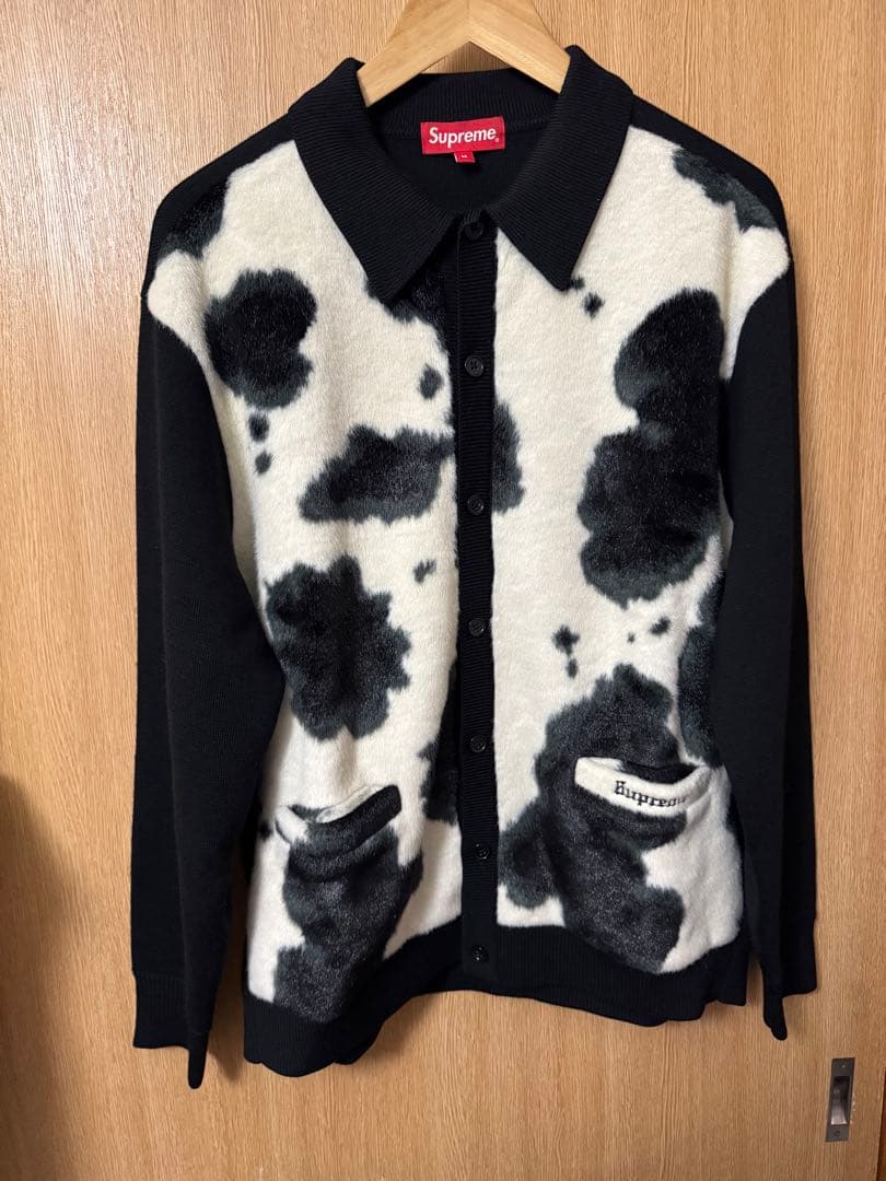 トップス supreme cow print cardigan M Black Supreme - Supreme Cow Print Cardigan Black XLの通販 by ぽろ