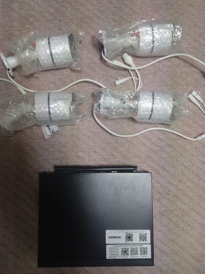 防犯カメラセット 4個 黒 防犯カメラ セット Wi-Fi 4K IPCカメラ4chセット 【WTW 塚本無線】