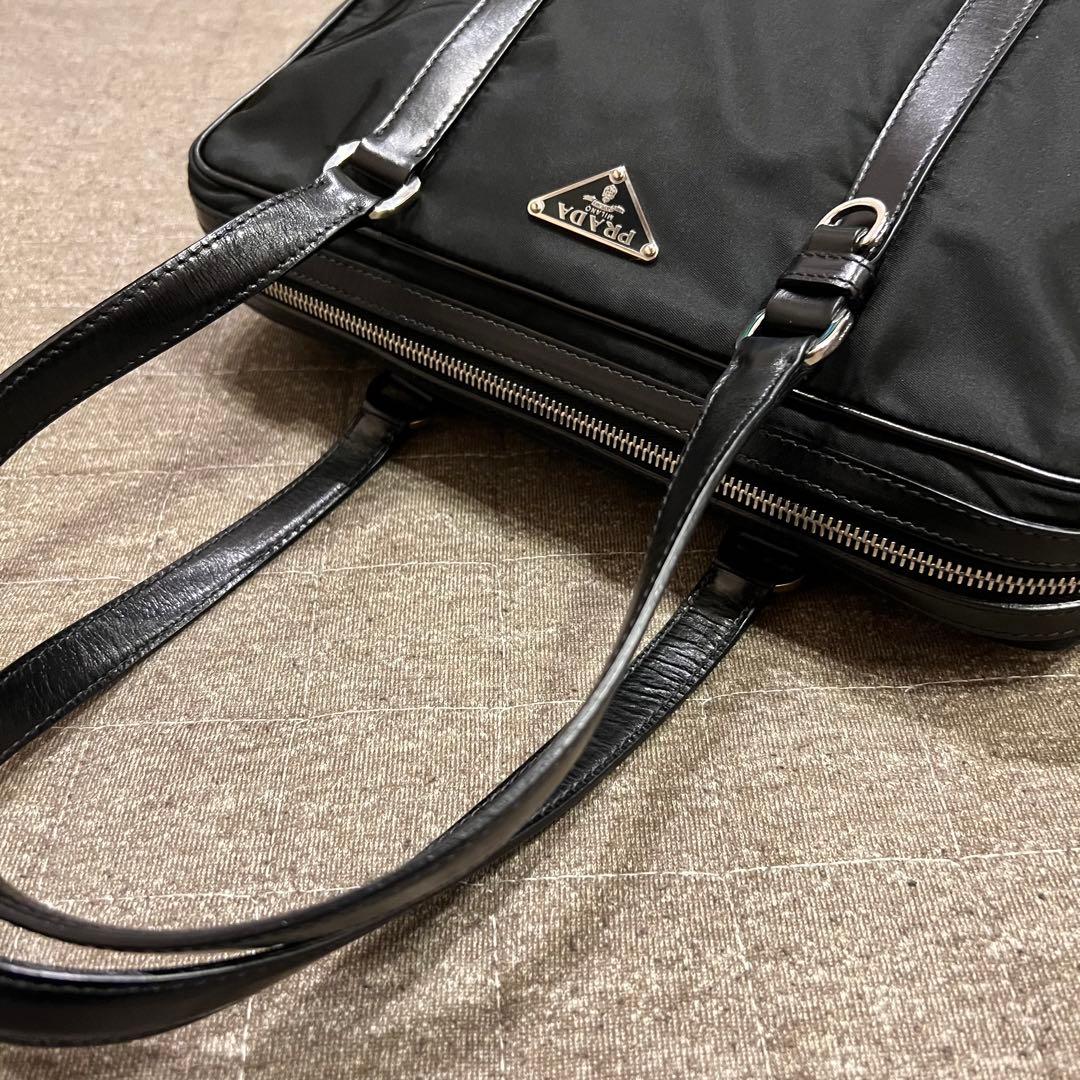 極美品 プラダ 2way ミニボストン ハンドバッグ 三角ロゴ レザー