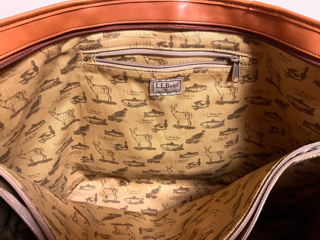 美品　希少　L.L.Bean レザートートバッグ 大容量　ブラウン
