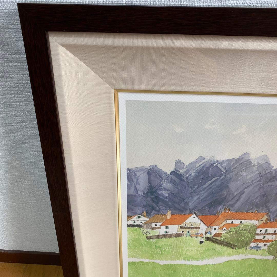 希少 サイン入り安野光雅版画『風景と出会い』コルチナダンペッツォの