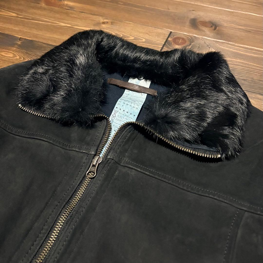 Leather jacket y2k 本革 00s archive ファー 短丈 - メルカリ