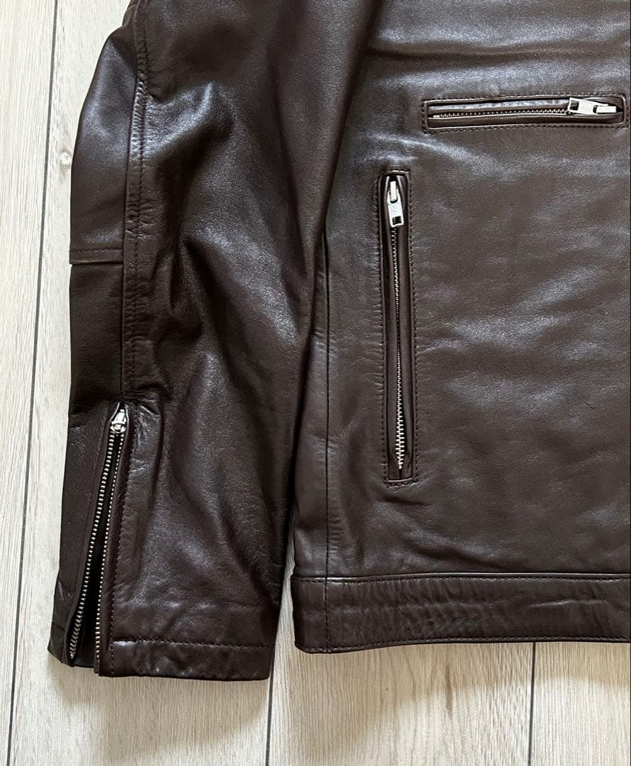 Paul Smith ダークブラウン シングルライダース XL - メルカリ