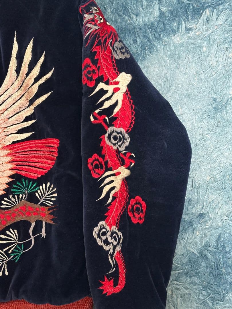 激レア】90's 別珍 テーラー東洋 M品番 スカジャン 赤虎 赤龍 赤鷹