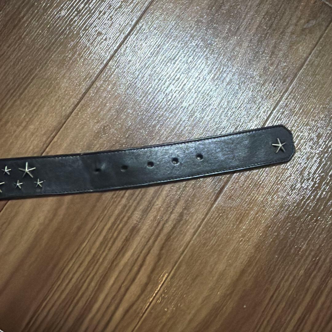 高級】本革Jimmy Choo ブラックレザーベルト 星型スタッズ 本革 - メルカリ