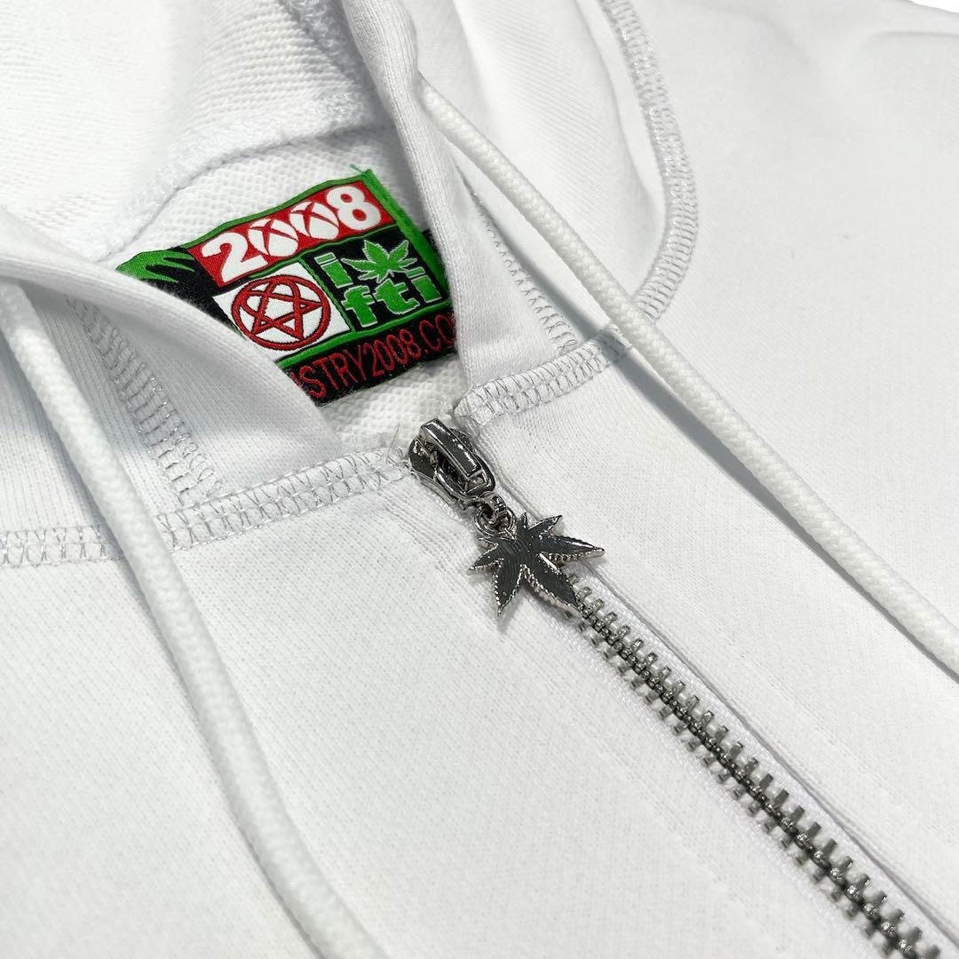 白 FUCK THIS INDUSTRY 2008 ジップパーカー 大阪限定 - メルカリ