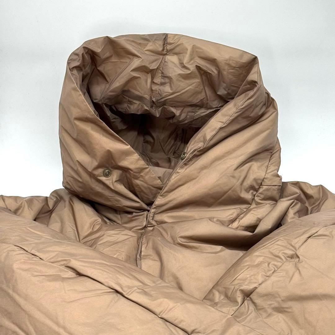 美品 レミレリーフ ブラウン フーディダウンジャケット ダウン90