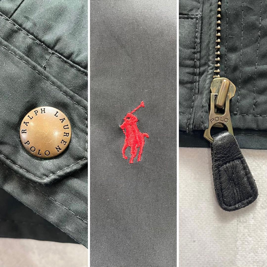 希少✨90s ポロラルフローレン スイングトップ 裏ボア ポニー刺繍 黒 M