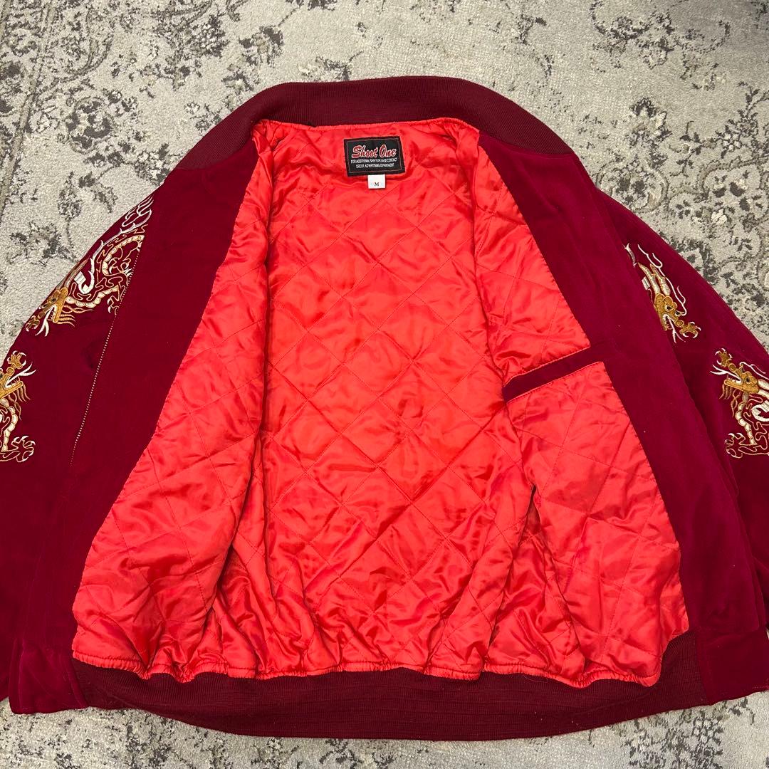 90S 別珍 SHOOT ONE ドクロ刺繍 スカジャン Мサイズ 赤 - メルカリ
