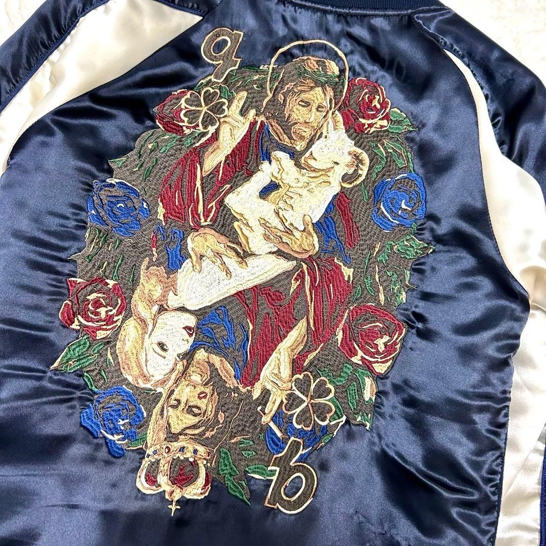 glamb グラム スカジャン 天使と悪魔 キリスト ネイビー 希少サイズ4