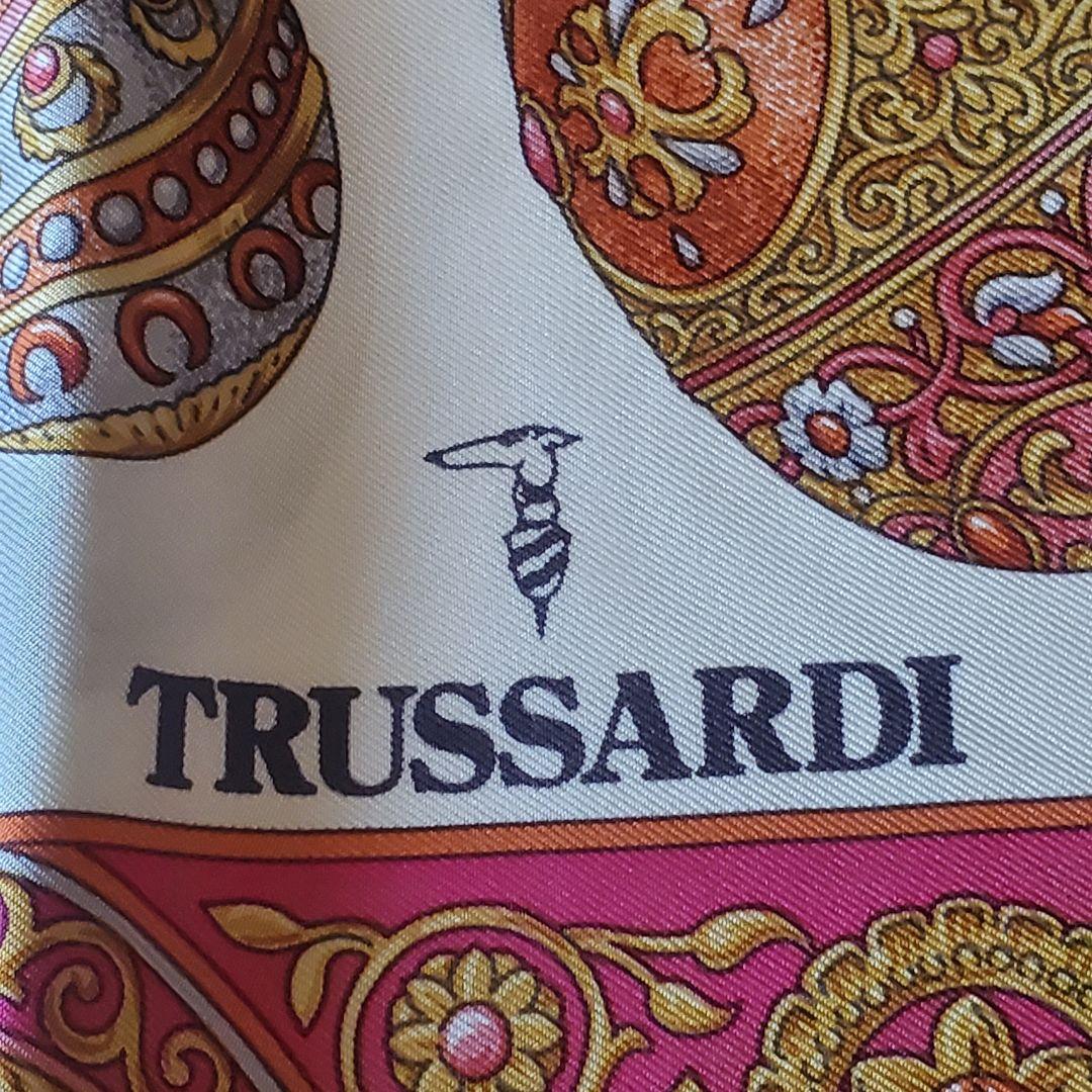 TRUSSARDI トラサルディ スカーフ 大判 赤 ピンク ハンカチ - メルカリ