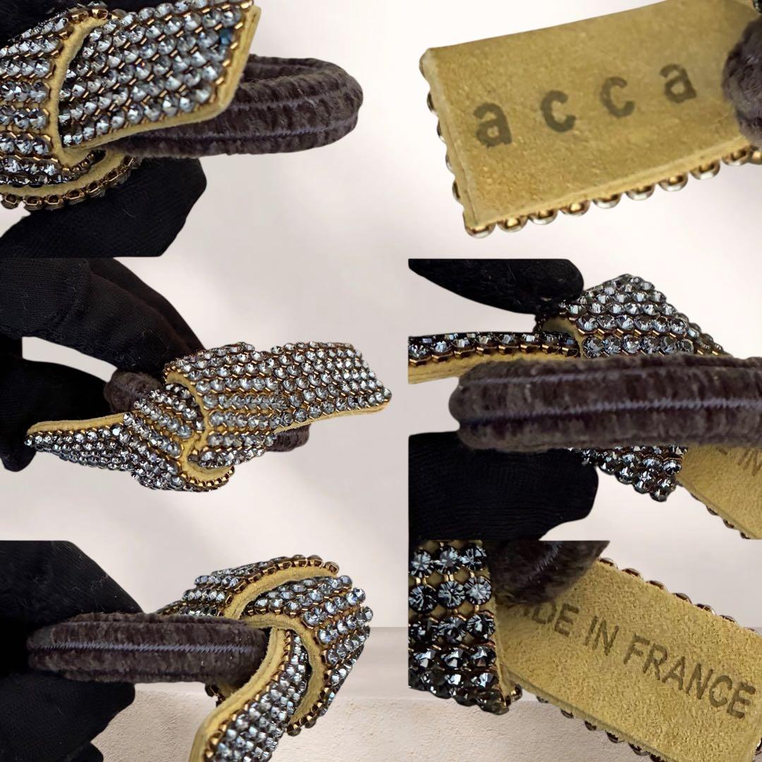 美品 acca アッカ ヘアゴム ラインストーン ドレスポニー ブリジット