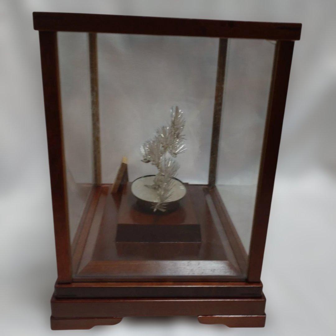 h*中様 純銀製 光則作 盆栽 2号「松」ガラスケース・紙箱付き - メルカリ