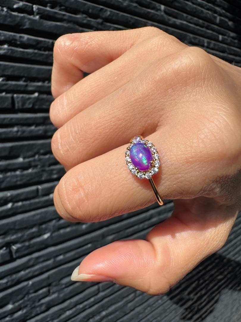 新作 天然石紫オパール遊色綺麗極彩ルース0.485ct - メルカリ