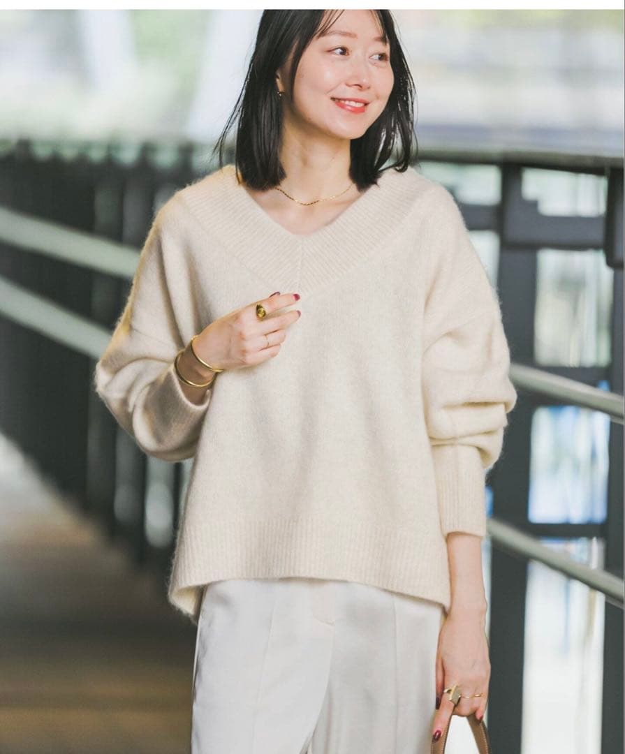 NOBLE YAK/ヤク Vネックニット 追加》YAK/ヤク ワイドVネックニット 3（ニット／セーター）｜NOBLE