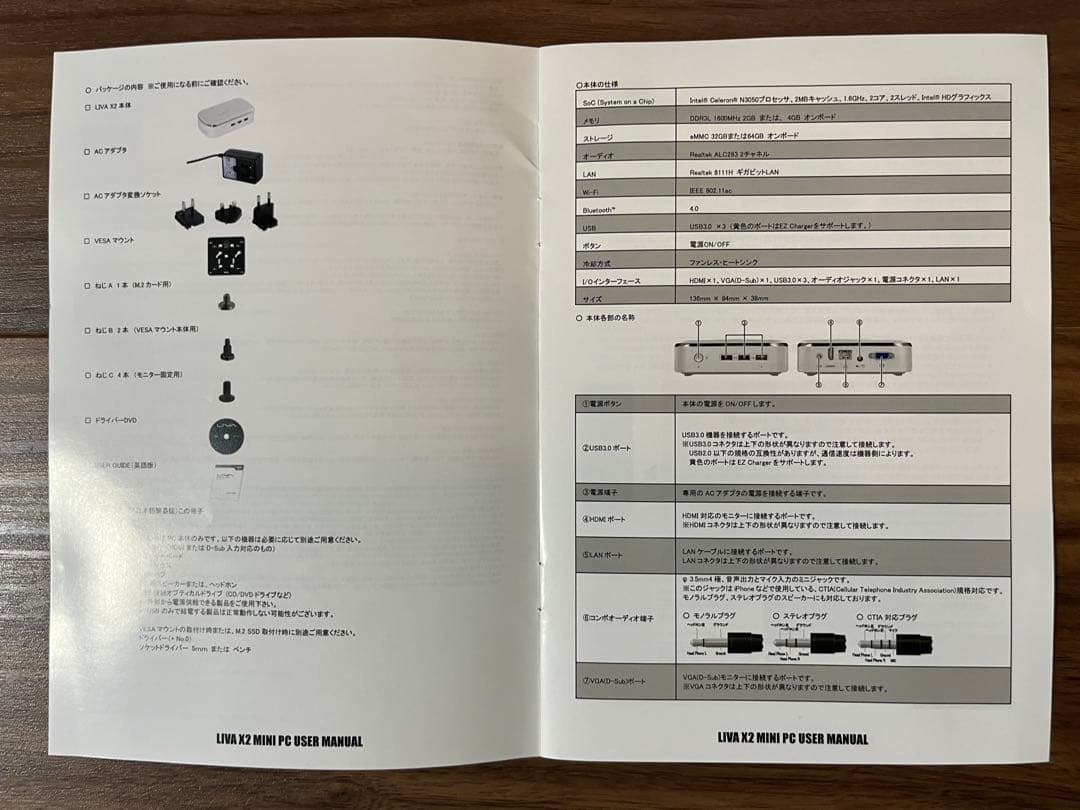 ミニPC LIVAX2-4/64-W10