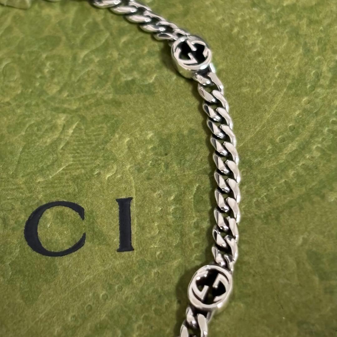 GUCCI 新品同様品 インターロッキングGブレスレット 刻印18 極美品