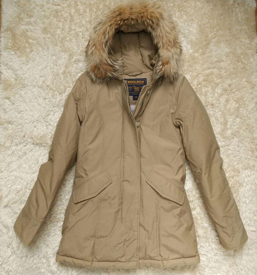 WOOLRICHウールリッチ ダウンジャケット ファー付き XS ベージュ