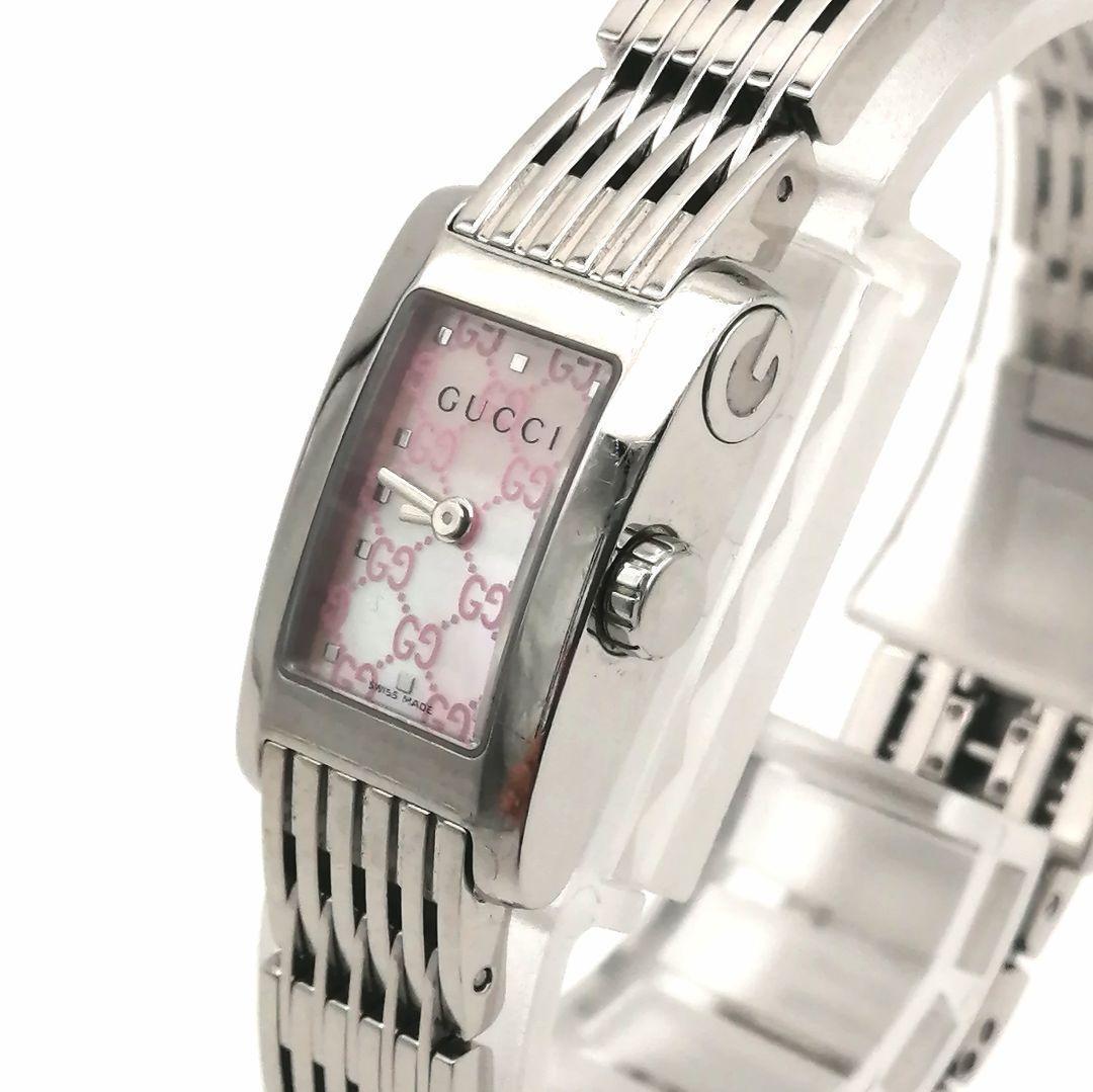 稼働✨ グッチ　G-メトロ　時計　ピンク シェル文字盤　スクエア　【新品電池】 楽天市場】【ギフト品質】グッチ GUCCI 腕時計 バングルウォッチ
