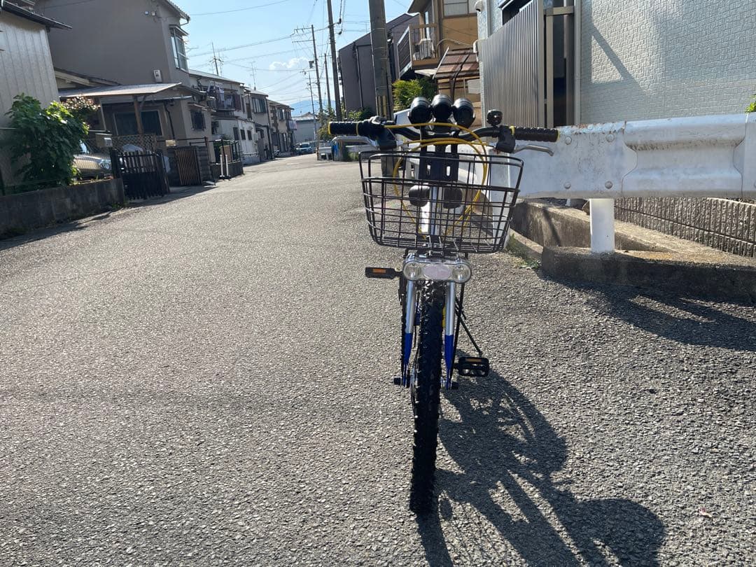 22インチ自転車(青/銀) LEDライト（取説付・防犯登録抹消済）京都市