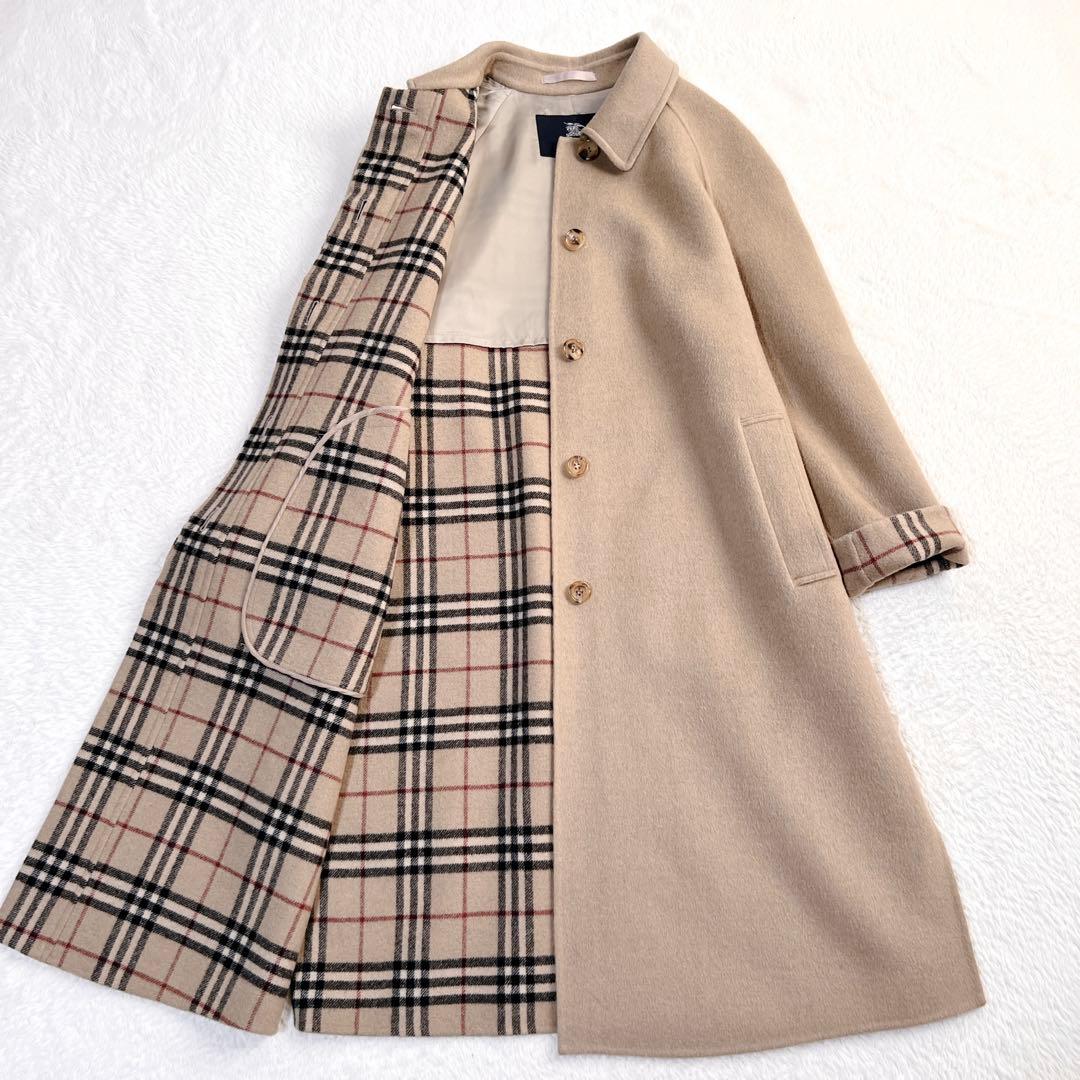 バーバリーロンドン ダブルフェイス ロングコート カシミヤ ベージュ