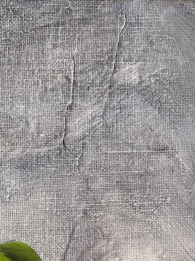 「真作」安田英明「椿」静物画　油彩画　額装　サイン有り　F4号