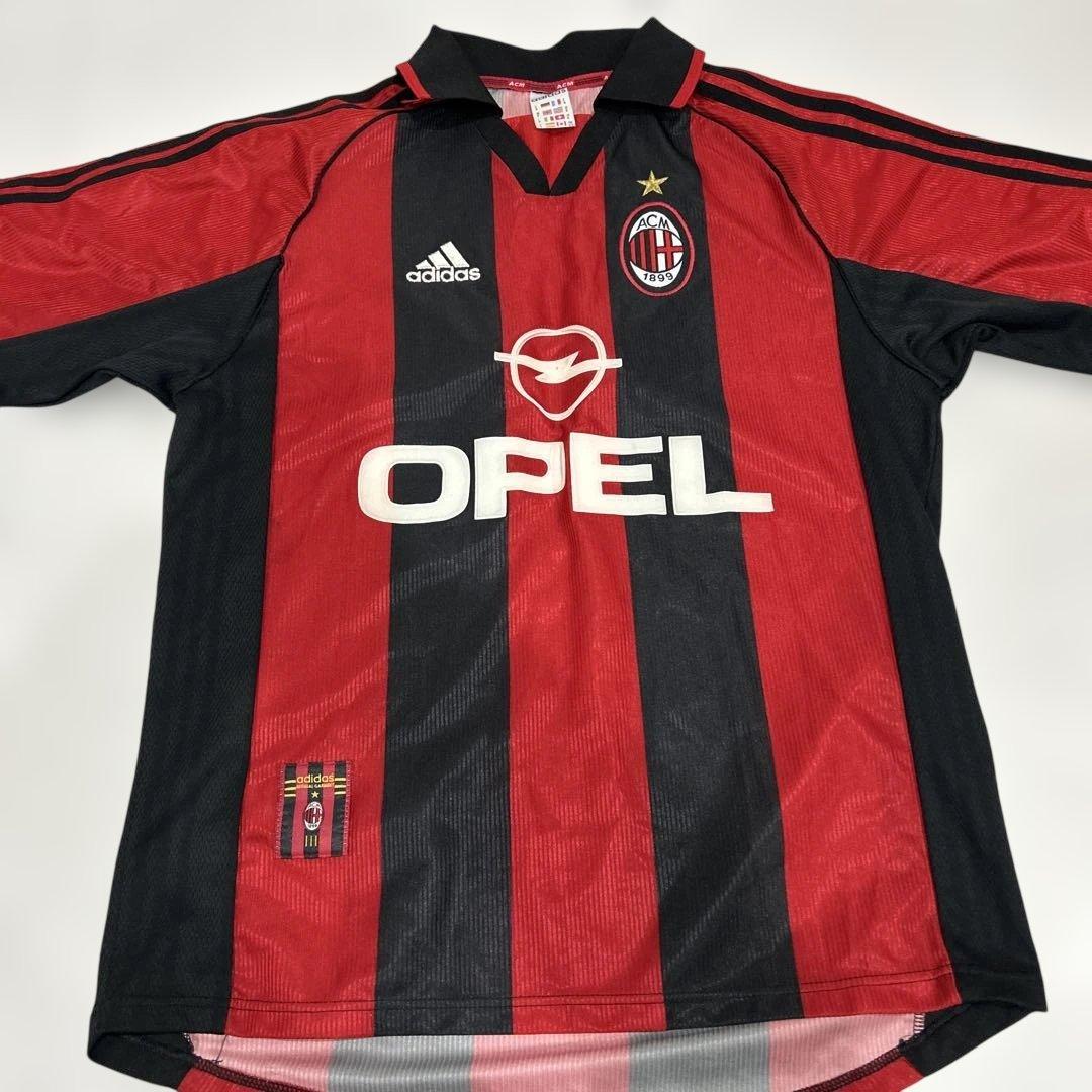 ACミラン adidas シャツ 赤黒 ストライプ ACミラン adidas シャツ 赤黒 - メルカリ