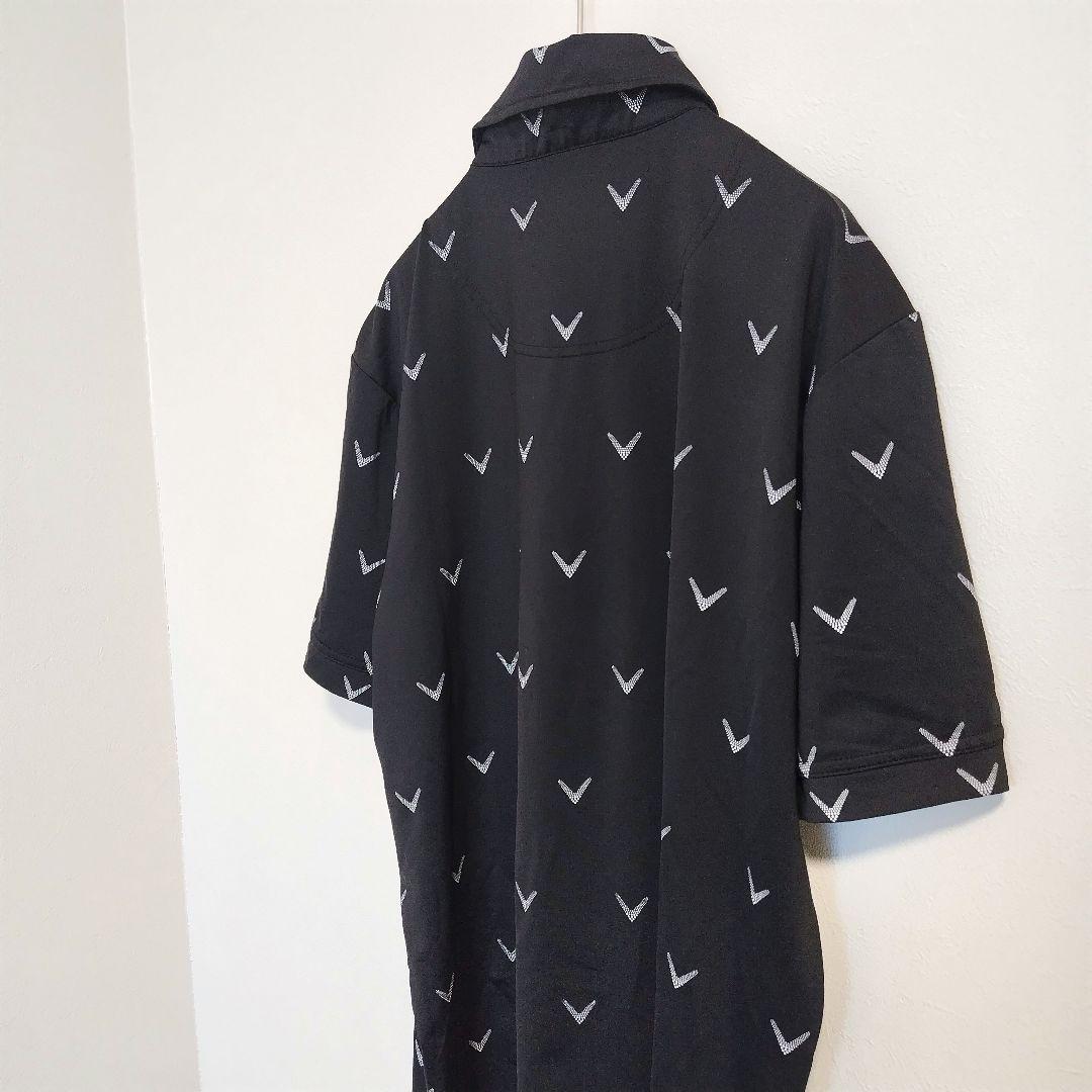 callaway V字模様 ポロシャツ 黒 ブラック キャロウェイ 総柄 - メルカリ