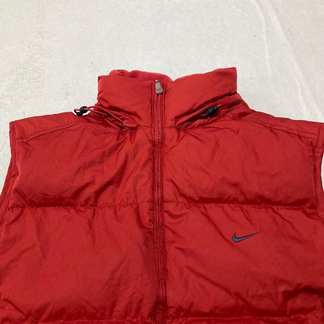 希少90s'NIKE フード有り ダウンベスト 赤acgナイキジャケット - メルカリ