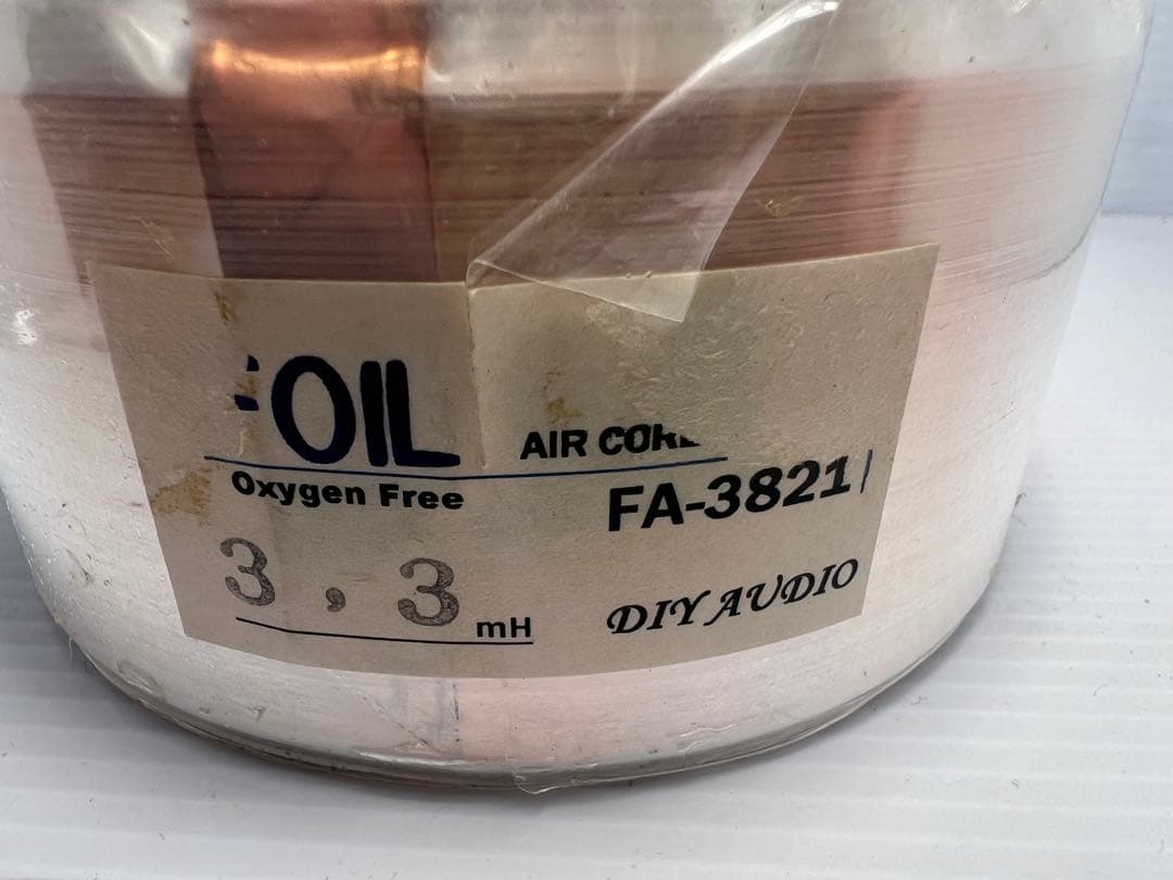 DIY AUDIO FA-3821 3.3mH 箔巻コイル 銅箔巻き 空芯コイル