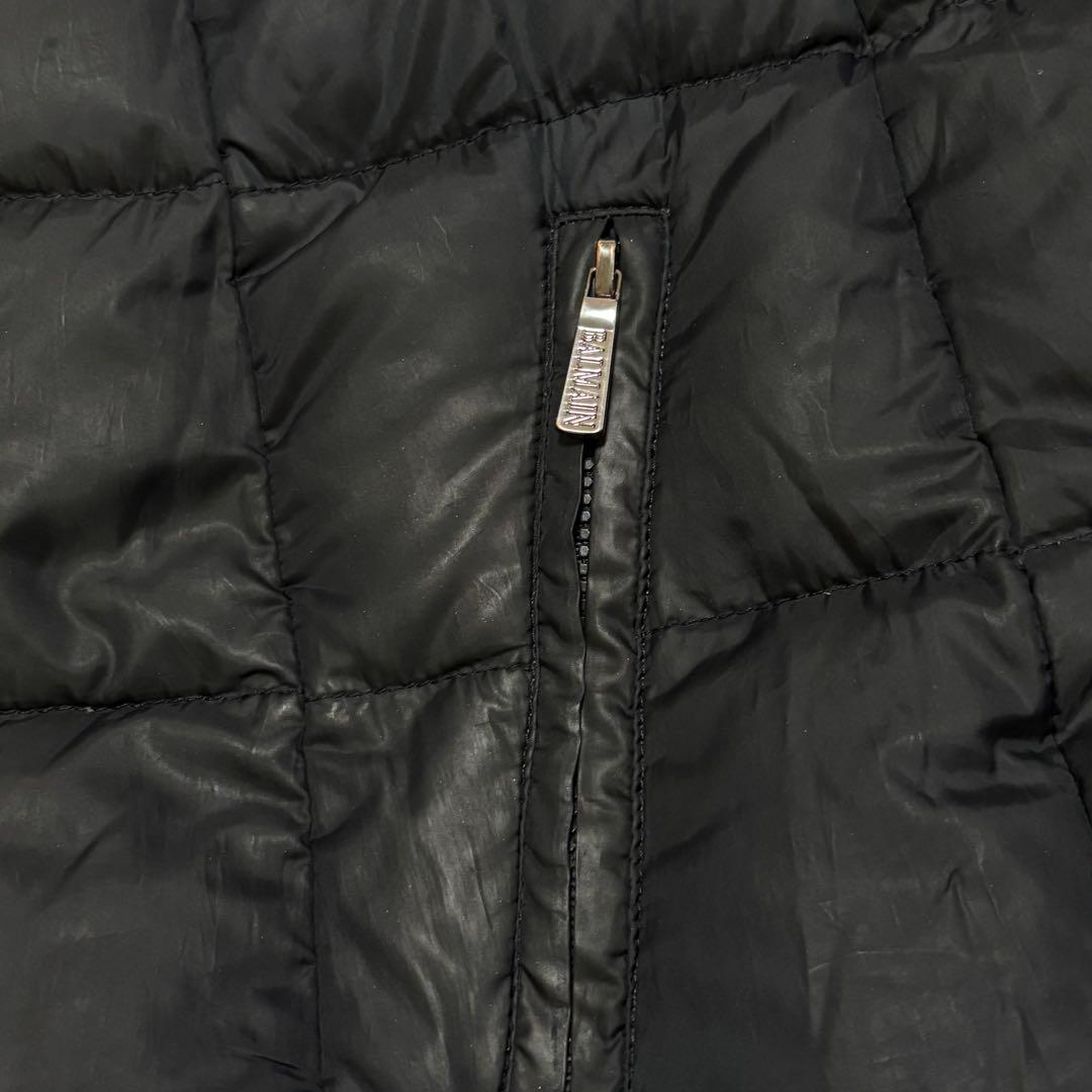 極美品】バルマン☆ ブルーフォックス ファー付 ダウンコート 黒M 891