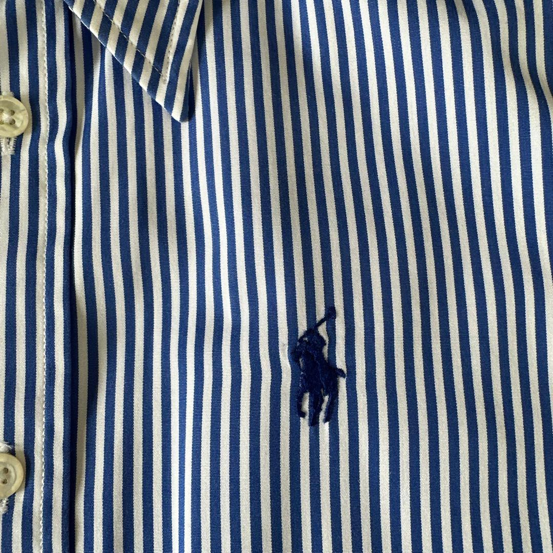 Ralph Lauren ラルフローレン レディース 青白ストライプ 長袖シャツ