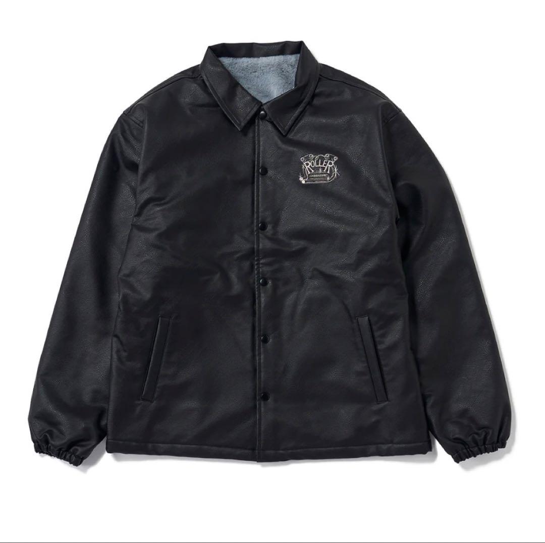 roller fake leather coach jacket M 現物写真 - メルカリ