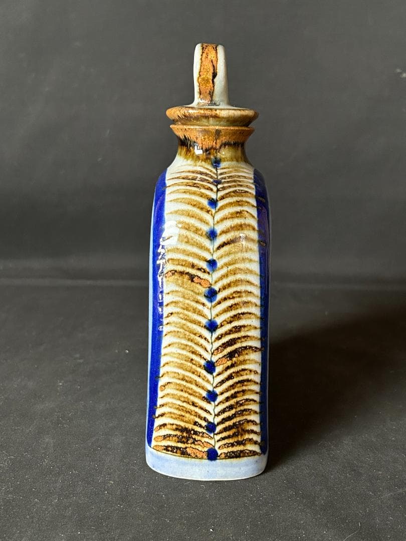 メキシコ トナラ焼 花鳥図 蓋付瓶 飾壷 ハンドペイント 民芸品 986